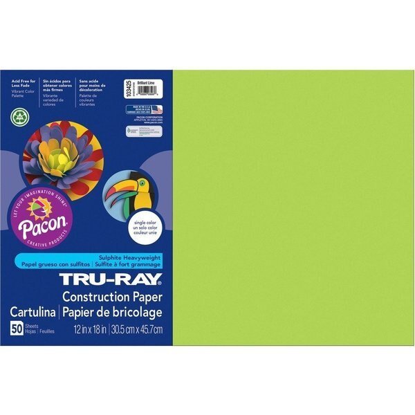 Paper, Const, 12X18, Brlnt Lme Pk, Tru-Ray, Mfr#: PAC103425